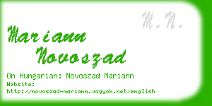 mariann novoszad business card